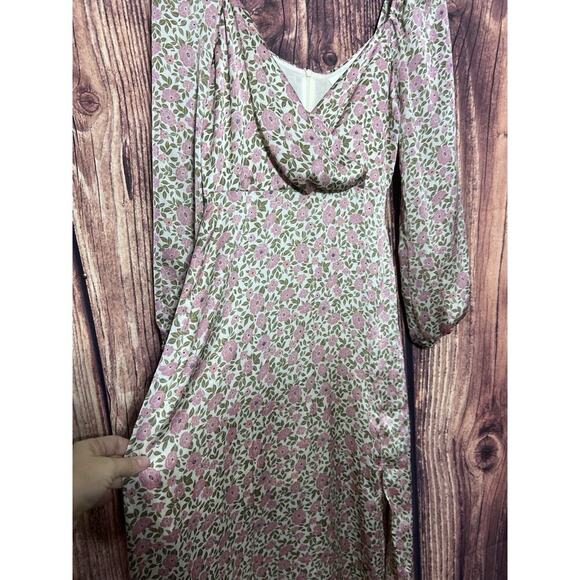 Cottagecore Romantic Dress Long Sz XS Floral Peasant All In Favor Pink Long - Picture 4 of 11